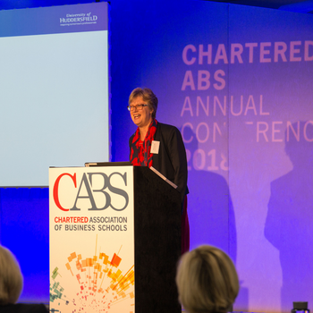 Jill Johnes presenting at the Chartered Association of Business Schools
